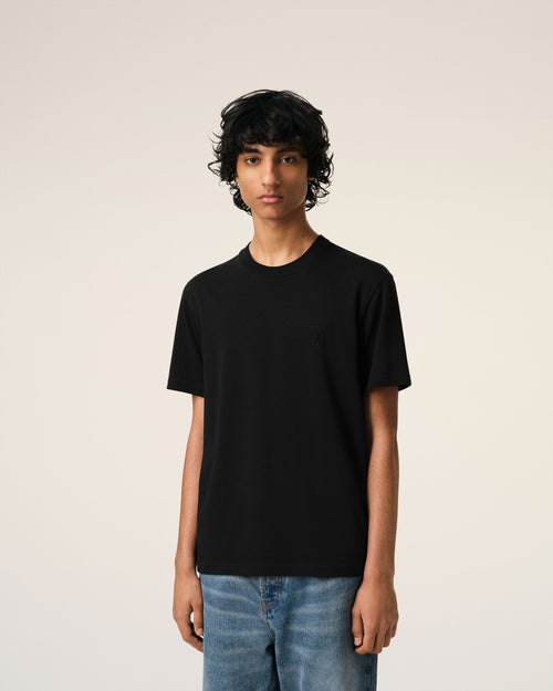 Black Cotton Ami de Coeur T-Shirt - 3 - Ami Paris