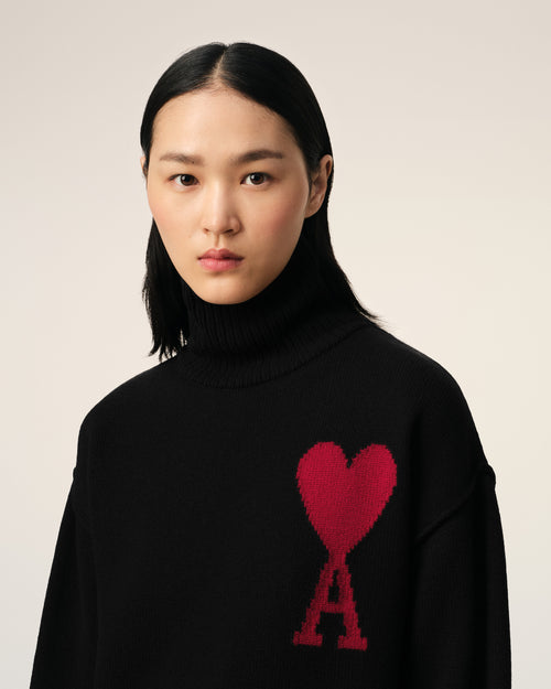 Black Wool Ami de Coeur Sweater - 10 - Ami Paris