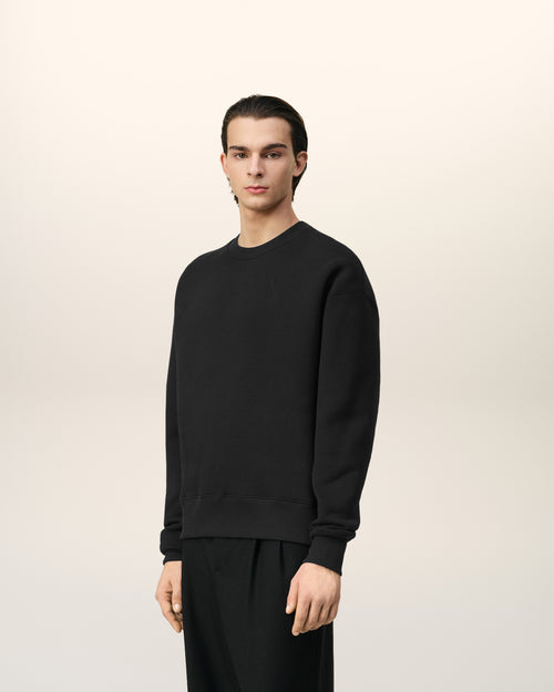 Black Cotton Ami de Coeur Sweatshirt - 6 - Ami Paris