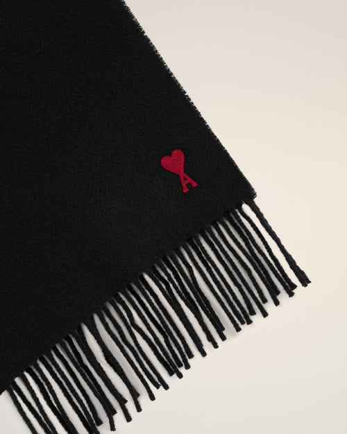 Black Wool Ami de Coeur Scarf - 3 - Ami Paris