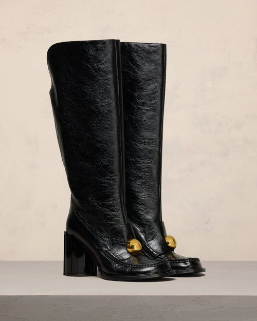 Anatomical Toe Knee High Boots With Heel - 3 - Ami Paris