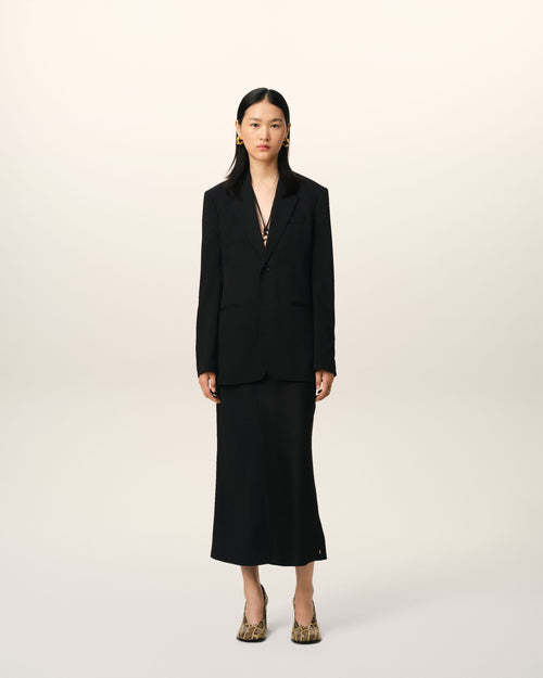 Black Wool Semi-Lined Jacket - 1 - Ami Paris