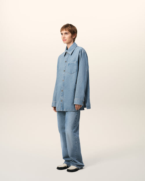 Blue Cotton Ami de Coeur Overshirt - 6 - Ami Paris