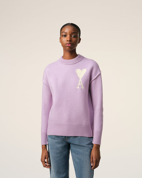 Purple Wool Ami de Coeur Sweater - 9 - Ami Paris