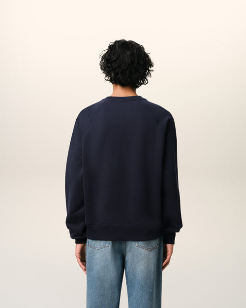 Navy Cotton Ami de Coeur Patch Sweatshirt - 5 - Ami Paris