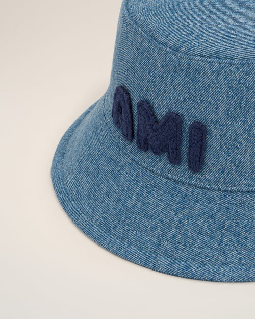 Blue Cotton Ami Paris Patch Bucket Hat - 3 - Ami Paris