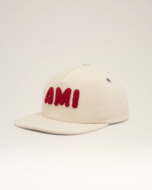 							Beige Cotton Ami Paris Patch Trucker Cap - 3						 - Ami Paris