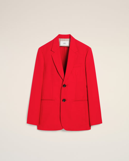 Veste Rouge Semi-Doublée En Laine - 4 - Ami Paris