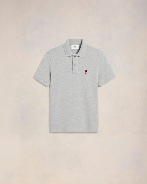 								Grey Cotton Ami de Coeur Polo Shirt - 3							 - Ami Paris