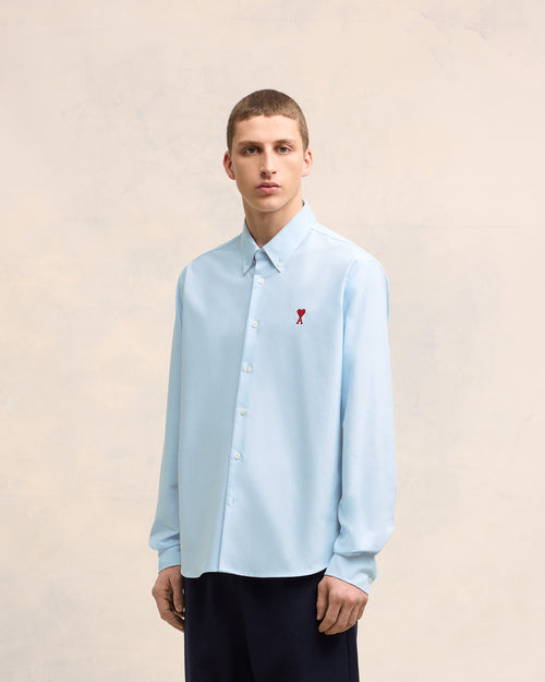 Blue Cotton Button-Down Ami de Coeur Shirt - 6 - Ami Paris