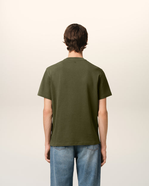 Green Cotton Ami de Coeur T-Shirt - 5 - Ami Paris