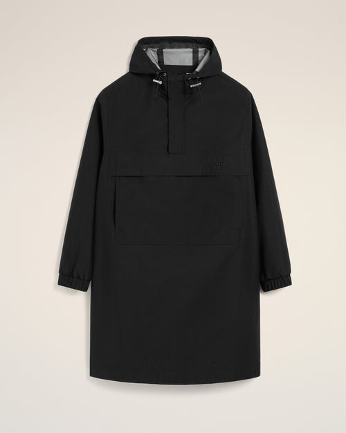 Black Water-repellent Long Hooded Windbreaker - 2 - Ami Paris