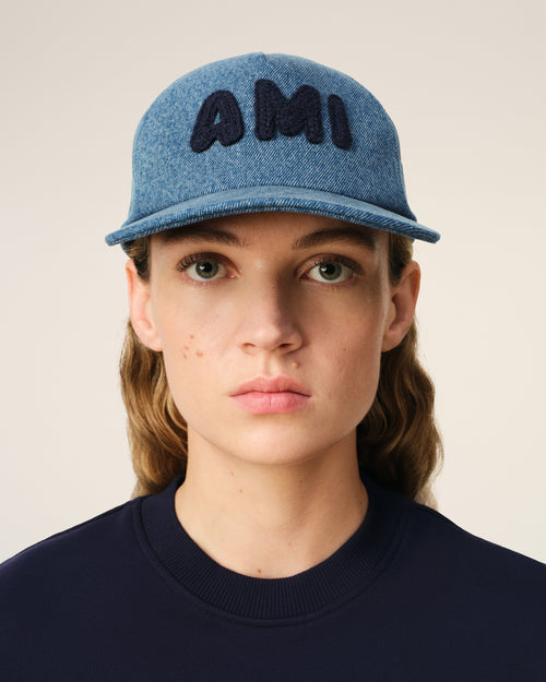 									Blue Cotton Ami Paris Patch Trucker Cap - 3								 - Ami Paris