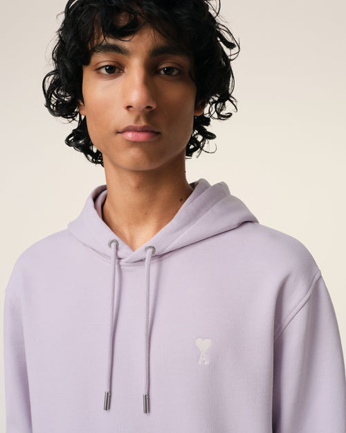 Purple Cotton Ami de Coeur Hoodie - 4 - Ami Paris