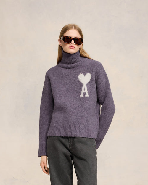 							Off-White Ami de Coeur Funnel Neck Sweater - 3						 - Ami Paris