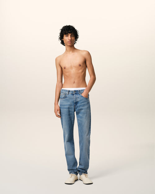 Classic-Fit-Jeans aus blauer Baumwolle - 2 - Ami Paris