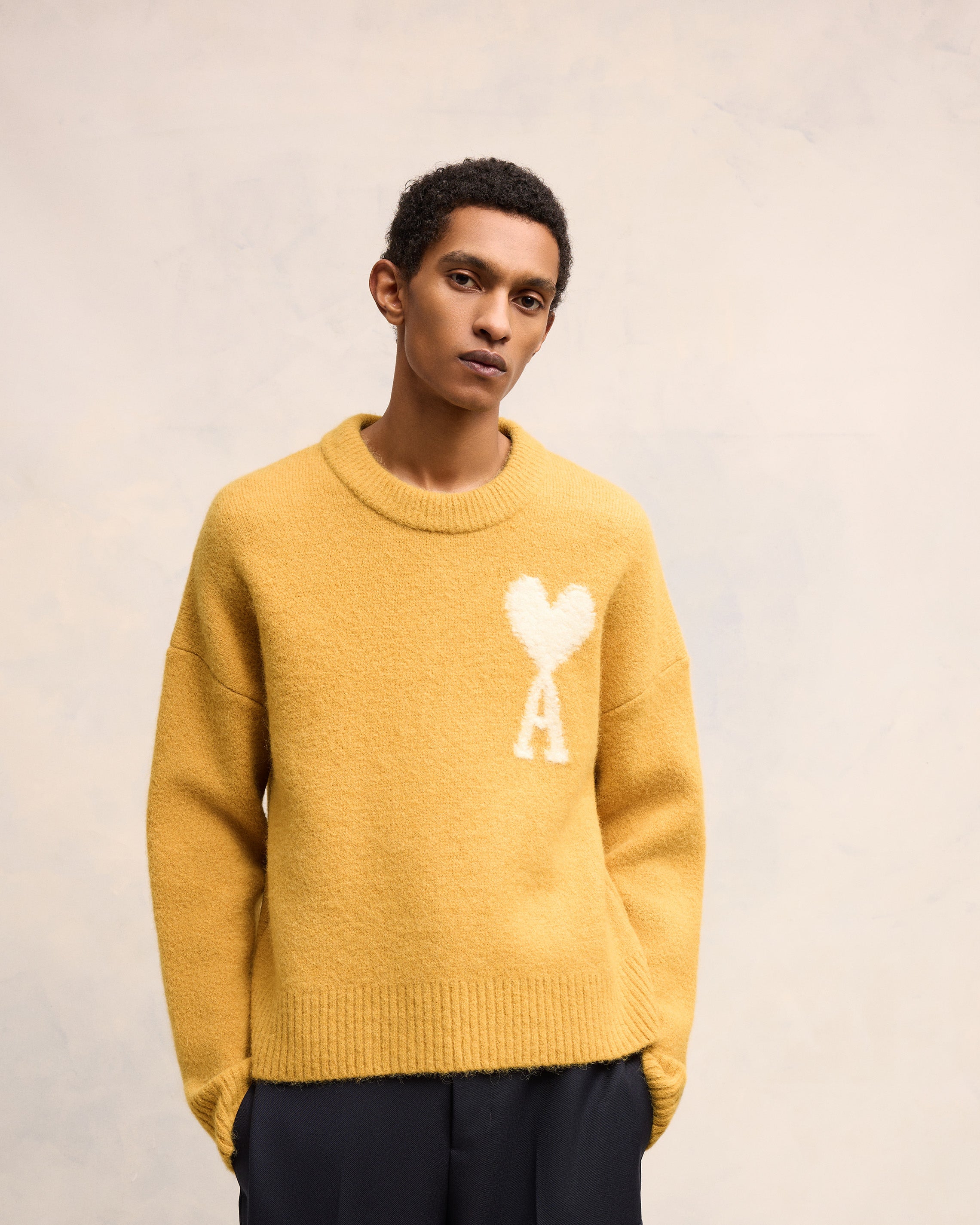 AMI Paris Yellow AMI de C ur Sweater