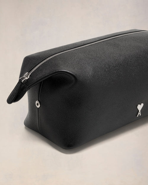 Black Leather Paris Paris Toiletry Pouch - 6 - Ami Paris