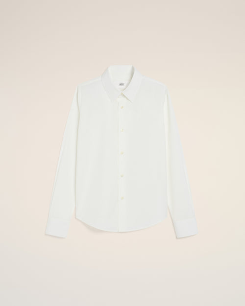 								White Cotton Ami de Coeur Classic Shirt - 3							 - Ami Paris