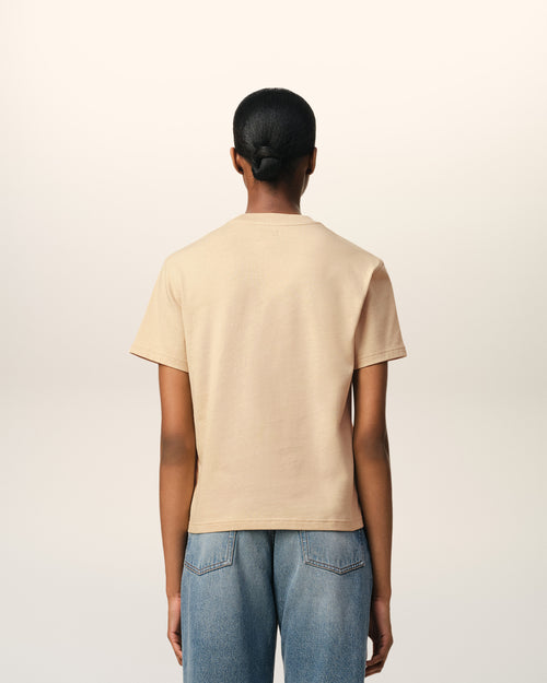 Beige Cotton Ami de Coeur T-Shirt - 11 - Ami Paris