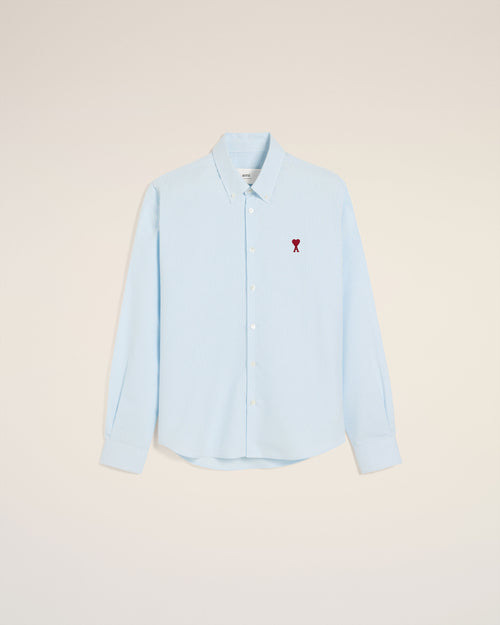 Blue Cotton Button-Down Ami de Coeur Shirt - 1 - Ami Paris