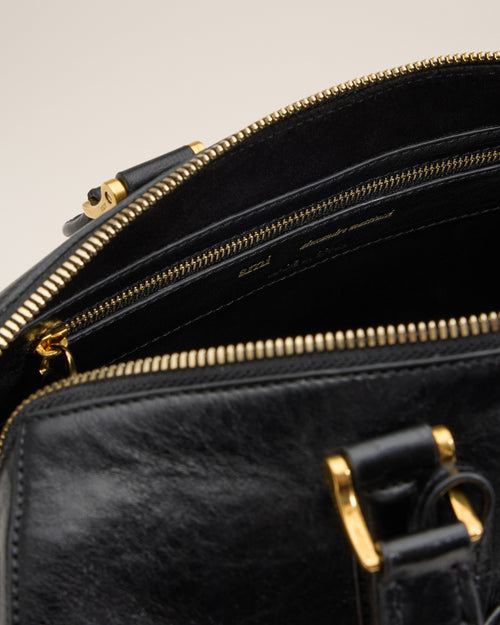 Black Leather Boston Bag - 5 - Ami Paris