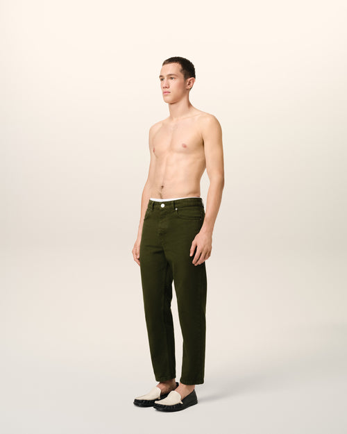 Green Cotton Tapered Fit Jeans - 6 - Ami Paris