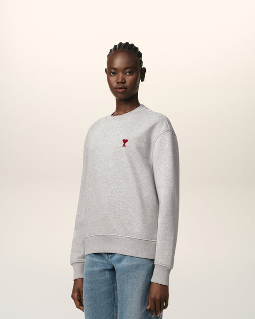 Grey Cotton Ami de Coeur Sweatshirt - 12 - Ami Paris