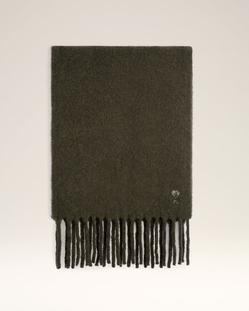 Khaki Alpaca Oversize Ami De Coeur Scarf - 1 - Ami Paris