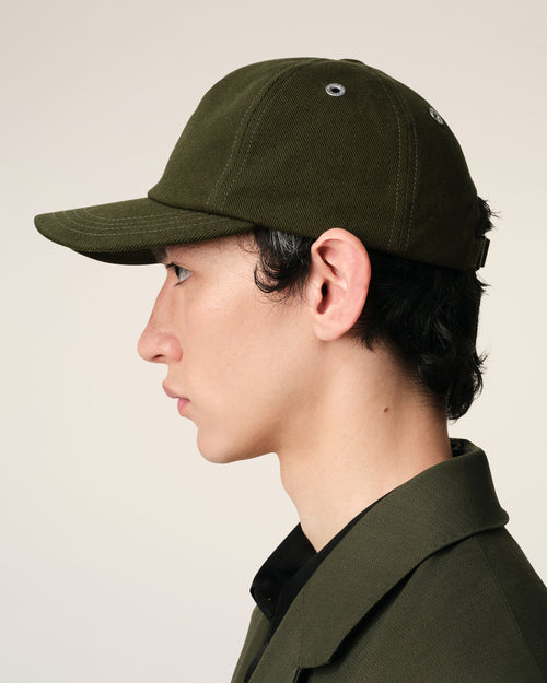 Green Cotton Embossed Ami de Coeur Cap - 5 - Ami Paris