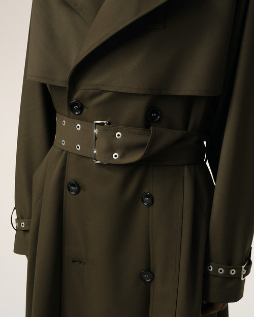 Green Wool Trench Coat - 4 - Ami Paris