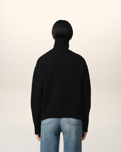 Black Wool Ami de Coeur Sweater - 11 - Ami Paris