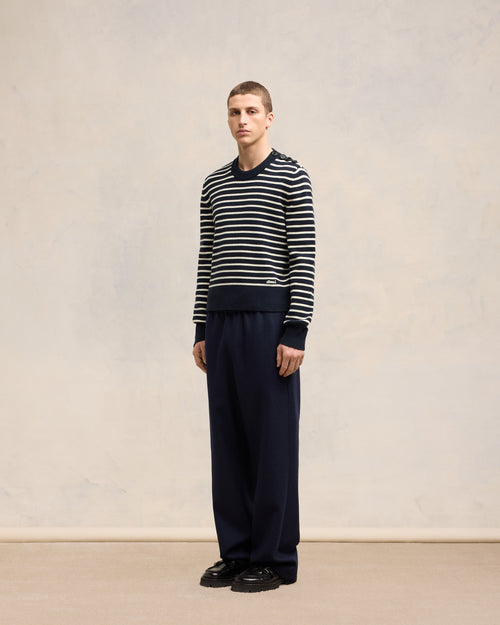 Striped Sailor Crew Neck Sweater - 6 - Ami Paris