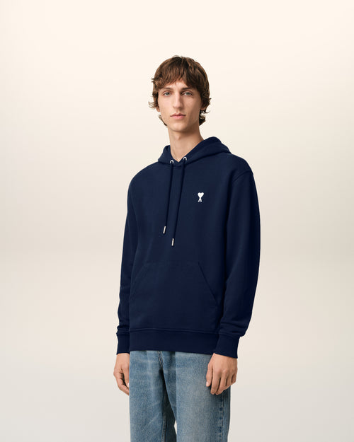 Navy Cotton Ami de Coeur Hoodie - 6 - Ami Paris