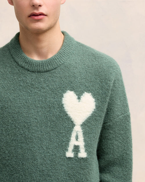 Pull Col Rond Ami de Coeur Ecru - 4 - Ami Paris