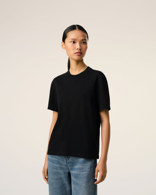 Black Cotton Ami de Coeur T-Shirt - 9 - Ami Paris