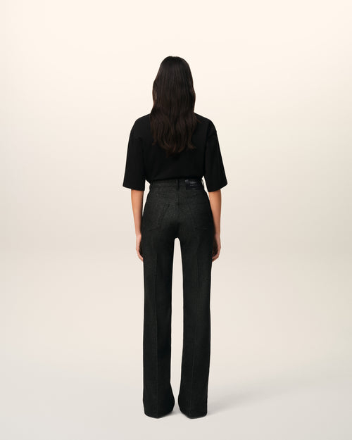 Black Cotton Flare Fit Jeans - 4 - Ami Paris