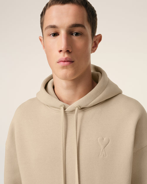 Beige Cotton Ami de Coeur Hoodie - 4 - Ami Paris