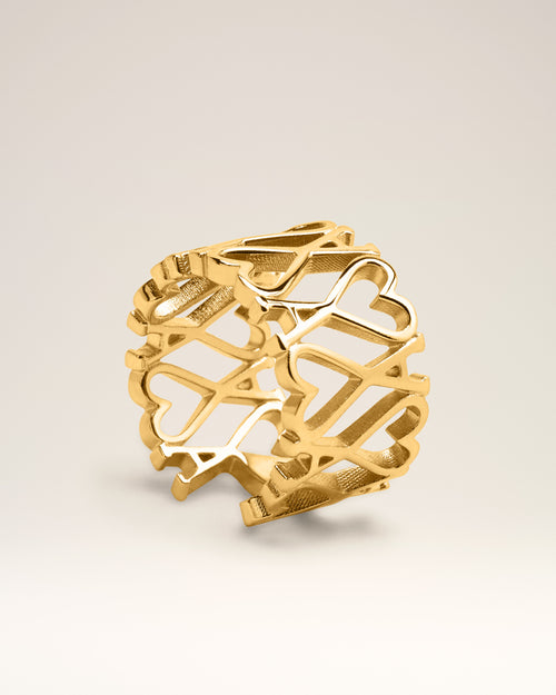 Gold Brass Ami de Coeur Ring - 3 - Ami Paris