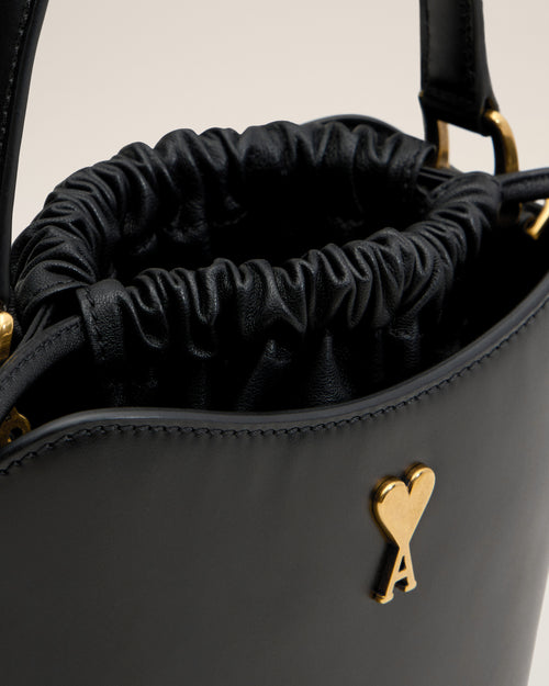 Black Leather Mini Paris Paris Bucket Bag - 5 - Ami Paris