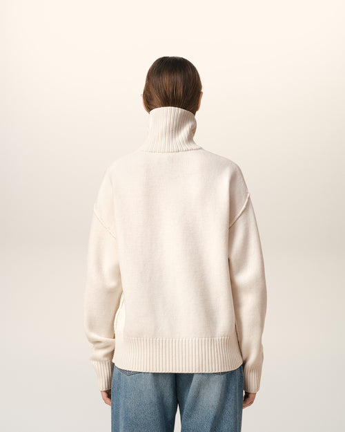 White Wool Ami de Coeur Sweater - 11 - Ami Paris