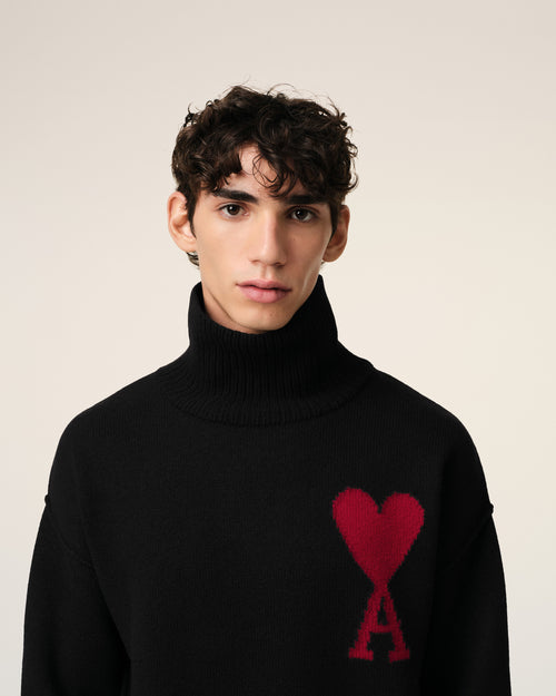 Black Wool Ami de Coeur Sweater - 4 - Ami Paris