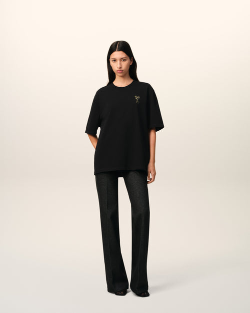 Black Cotton Ami de Coeur T-shirt - 9 - Ami Paris