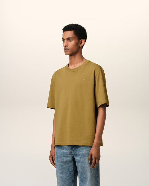 Ami de Coeur T-Shirt aus Baumwolle in Mustard - 6 - Ami Paris