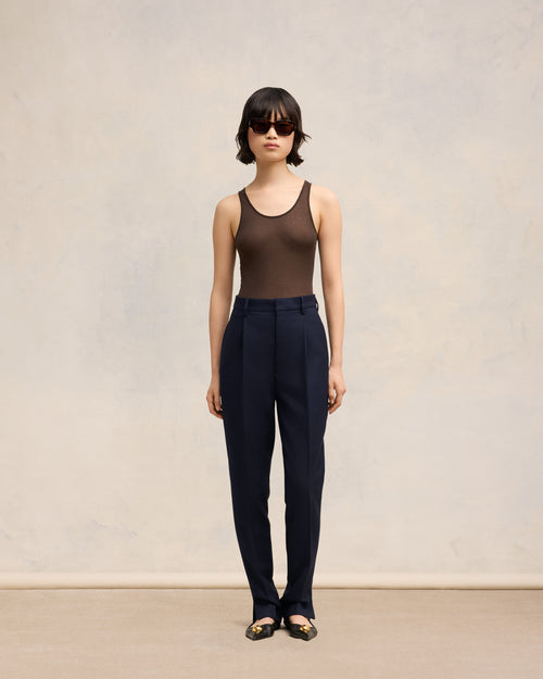 High Waisted Cigarette Trousers - 1 - Ami Paris