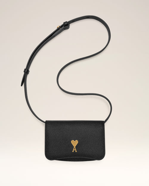 Paris Paris Strap Card Holder - BLACK/VIBRATED BRASS - Ami Paris