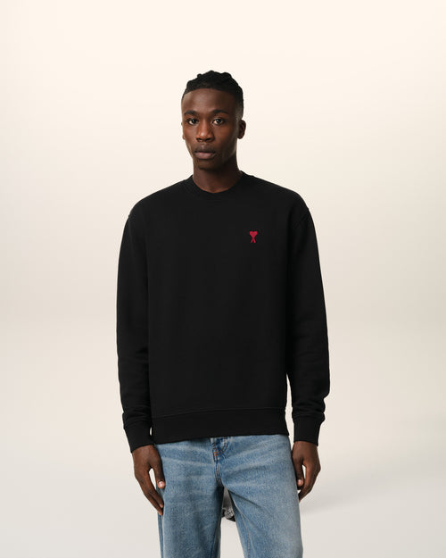 Black Cotton Ami de Coeur Sweatshirt - 1 - Ami Paris