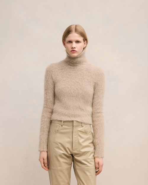 Alpaca Mohair Brushed Sweater - 3 - Ami Paris