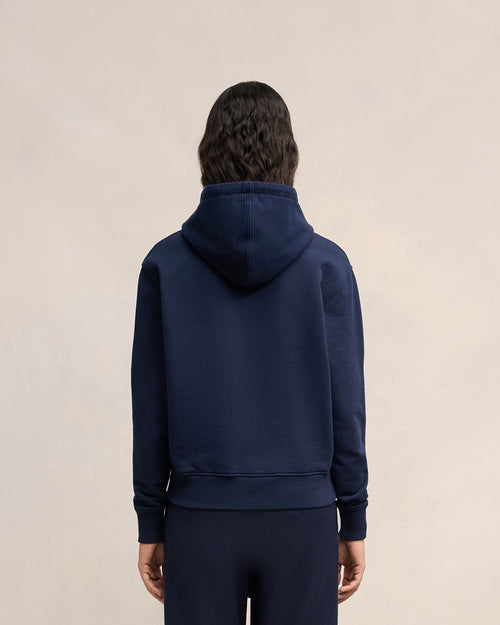 Hoodie Bleu Marine Ami de Coeur En Coton - 11 - Ami Paris