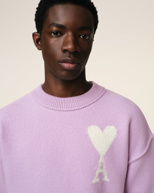 Purple Wool Ami de Coeur Sweater - 4 - Ami Paris